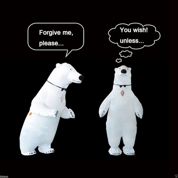 Inflatable Polar Bear Costume Adult Blow up Halloween - Picture 2 of 8